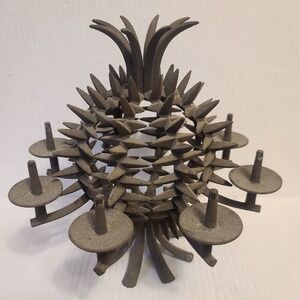 RARE Jens Quistgaard for Dansk Pineapple‎ Shaped Cast Iron Candlestick Holder